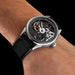 Handmade Steampunk Graphite Skeleton Watch for Men