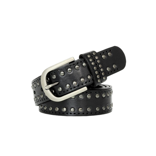 Retro Studded Leather Belt For Women, Neia Model