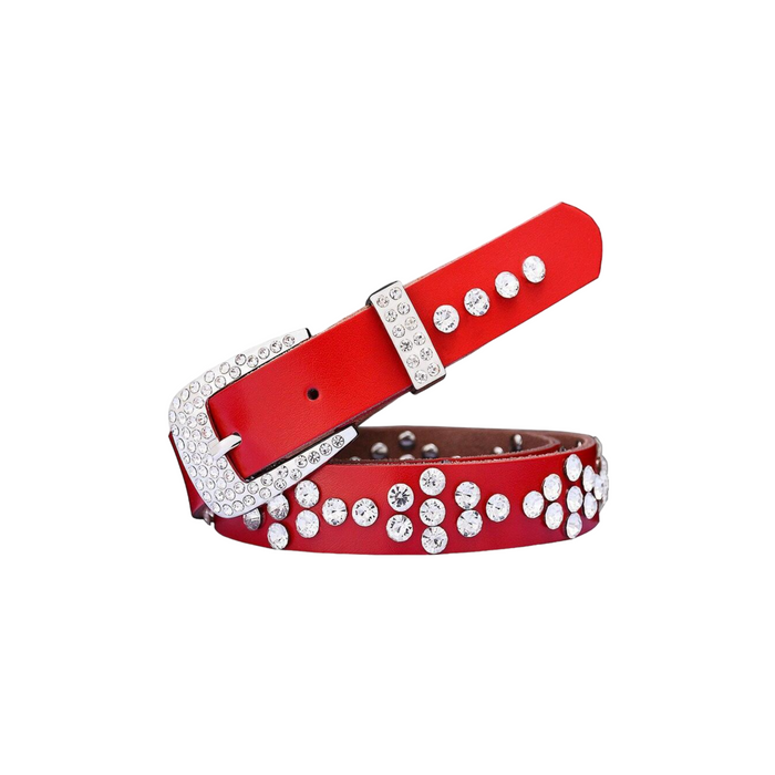 Rhinestone Leather Belt For Women, Filauria Model