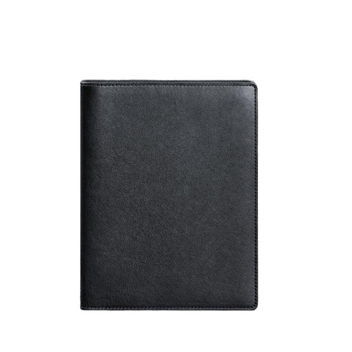 Leather notebook with ruled pages
