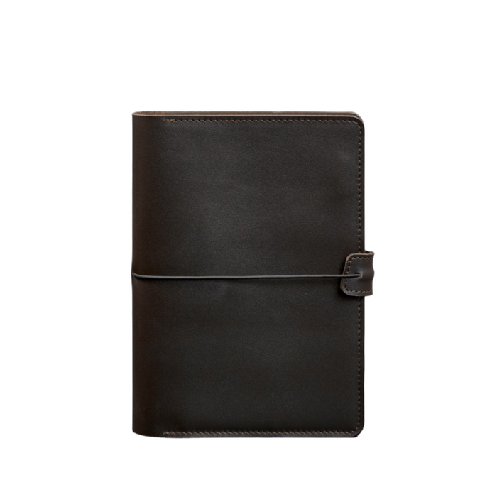 Leather notebook with buckle strap
