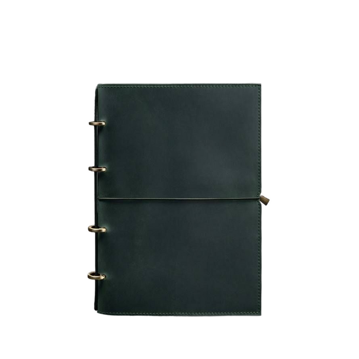 Leather notebook with organizer pockets
