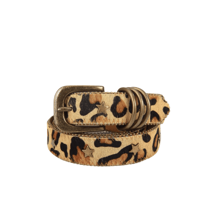 Leopard Print Belt and Star Rivets For Women, Nahuel Model