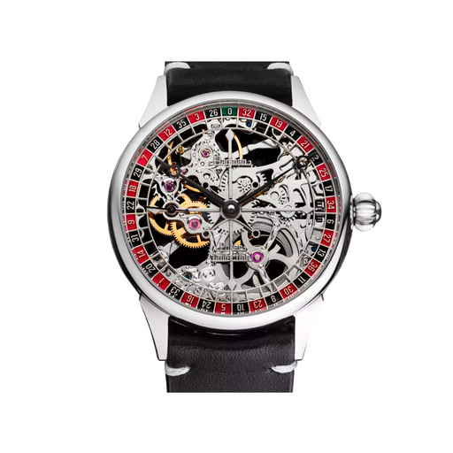 Roulette Skeleton Mechanical Watch – Handmade Steampunk Casino