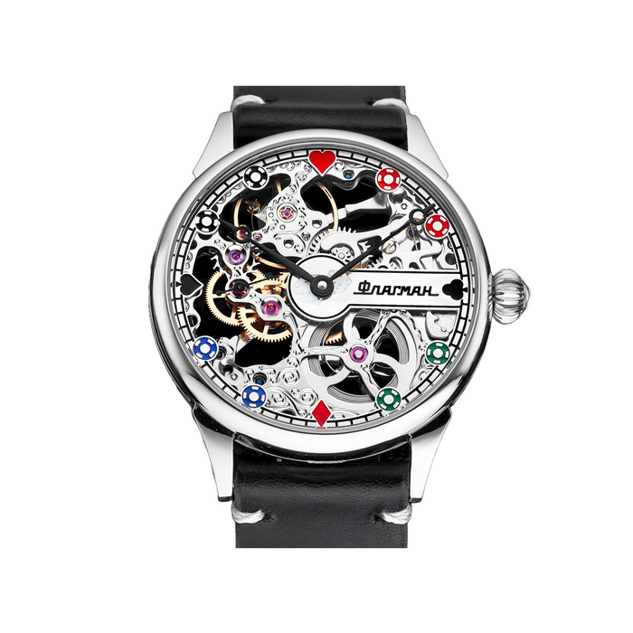 Poker Skeleton Watch – Handmade Casino Steampunk Mechanical