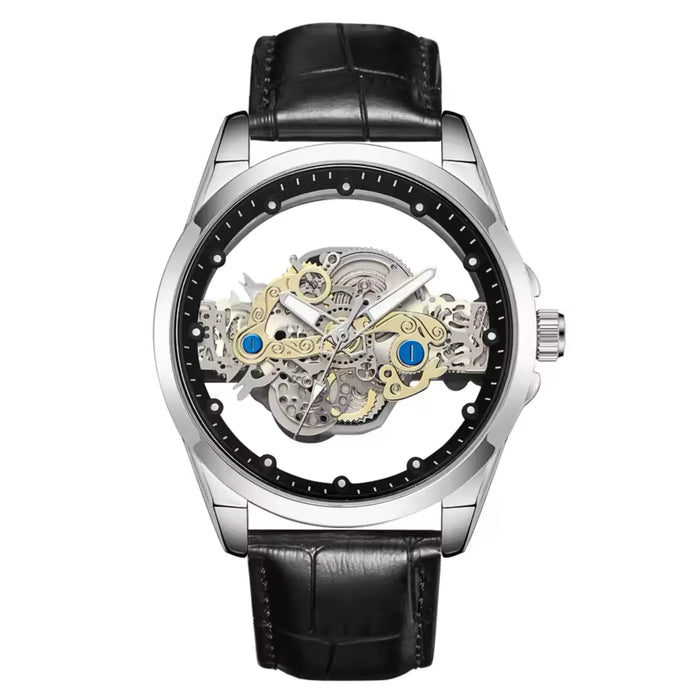 CLAVION® Skeleton Gold Automatic Quartz Wrist Watch for Men
