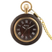 Wooden Roman Numeral Pocket Watch - Gold Quartz Pendant Clock