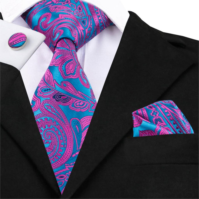 Classy Men Purple Hexagon Silk Necktie
