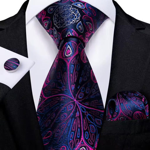 Classy Men Purple Hexagon Silk Necktie