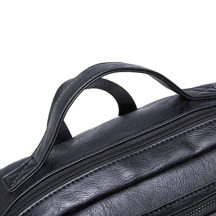 Fashionable Comfortable Black Leather Backpack