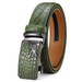 Crocodile Buckle Leather Belt For Men Green Leather