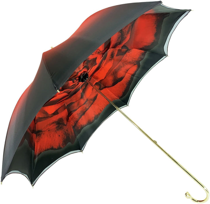 Stylish Wonderfull Red Umbrella With Rose Design