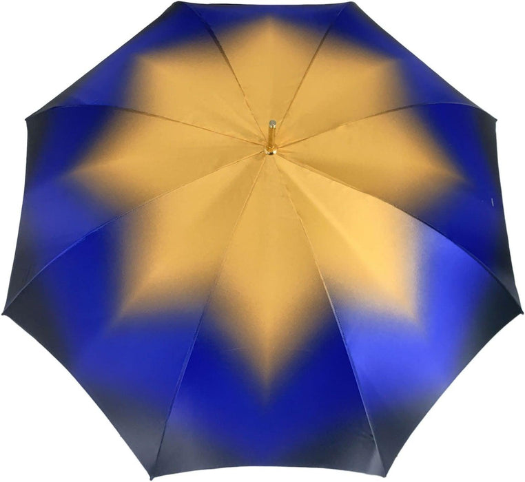 Luxurious Abstract Design Blue Double Cloth Umbrella