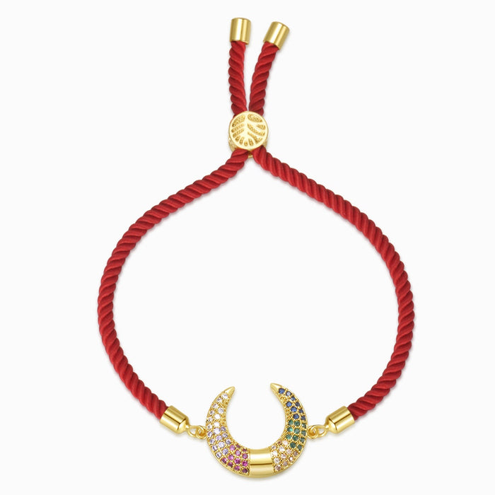 Crescent Moon Red String Bracelet