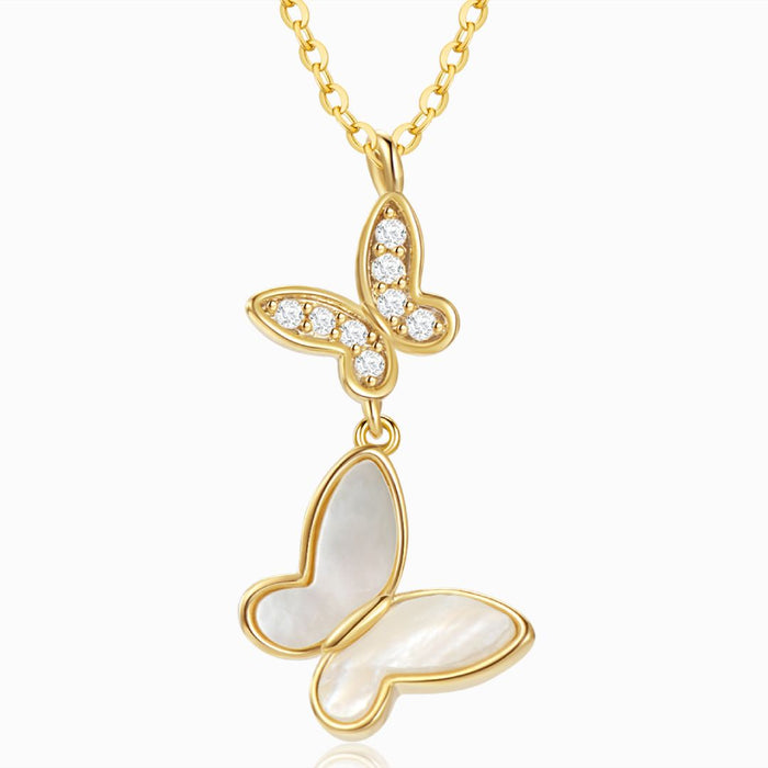 Duo Butterfly Gold Chain Necklace