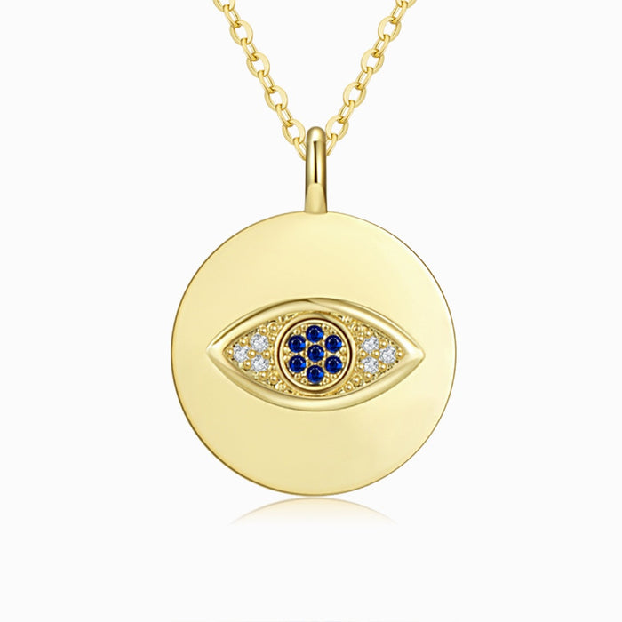 Crystal Evil Eye Medallion Necklace