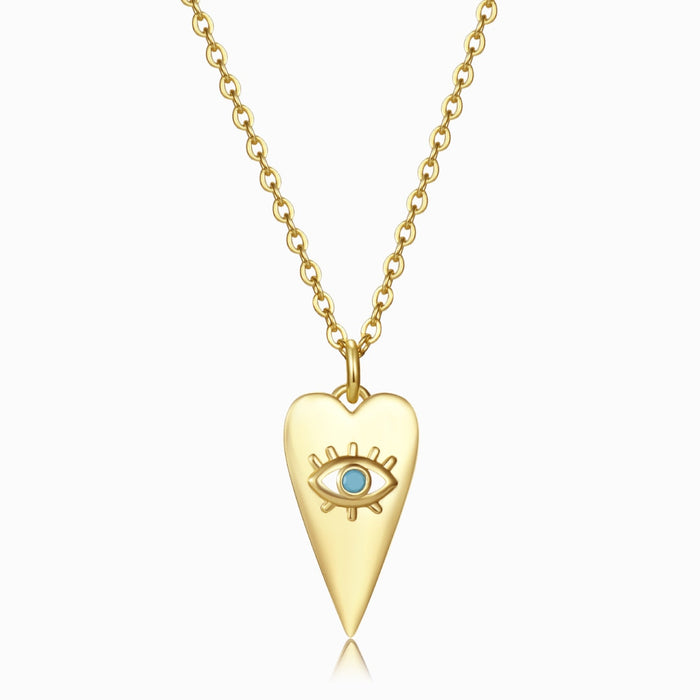 Drop-shaped Heart Blue Evil Eye Necklace