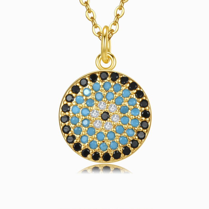 Ancient Protector Evil Eye Gold Tone Necklace