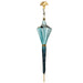 Light Blue Satin Umbrella with 24K Gold-Plated Horse Head Handle