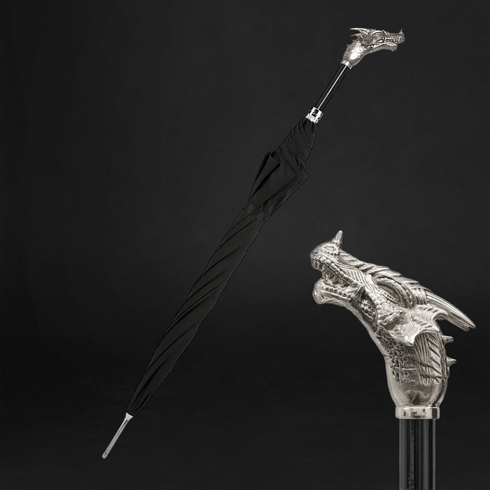 handmade silver dragon umbrella 