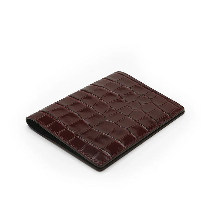 Elegant Italian leather passport case with ticket compartment