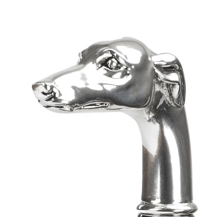 Elegant Silver Handle Greyhound Dog Head Walking Cane