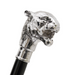 Luxurious silver tiger handle walking cane