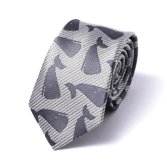 Grey Whale Silk Skinny Tie for Classy Men - Elegant Accessory for Any Occasion