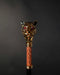 Jewel-Adorned Panther Handle Red Jacquard Umbrella