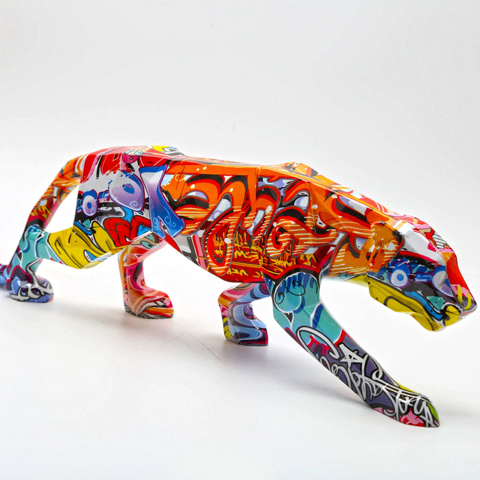 Colorful Abstract Big Cat Statue