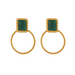 Chic Earrings with Green Crystals