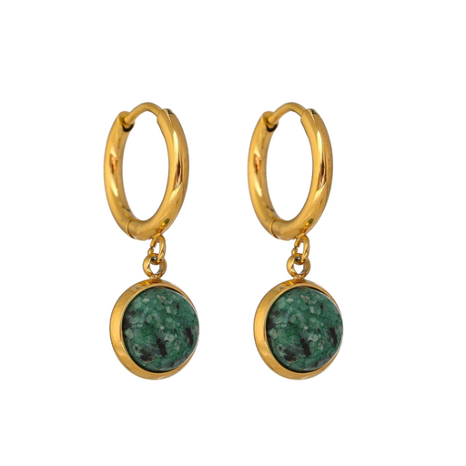 Unique Earrings with Green Stones