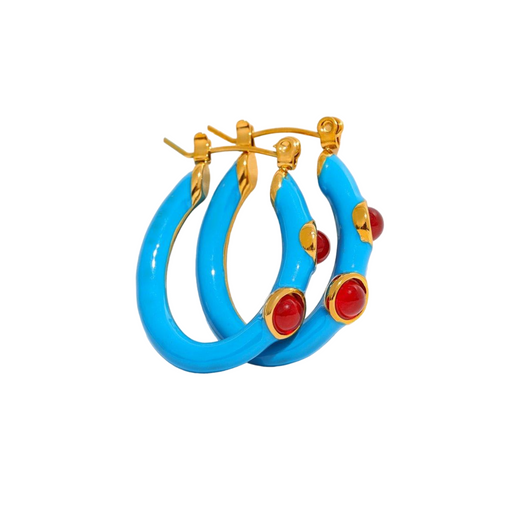 Chic Earrings with Red Crystals