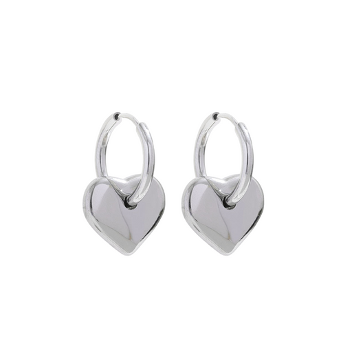 Round Earrings with Heart