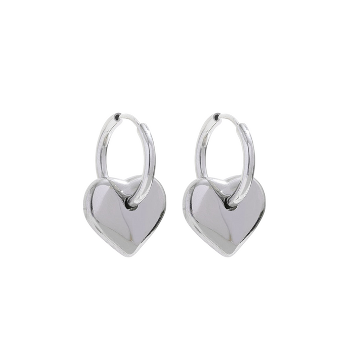 Round Earrings with Heart