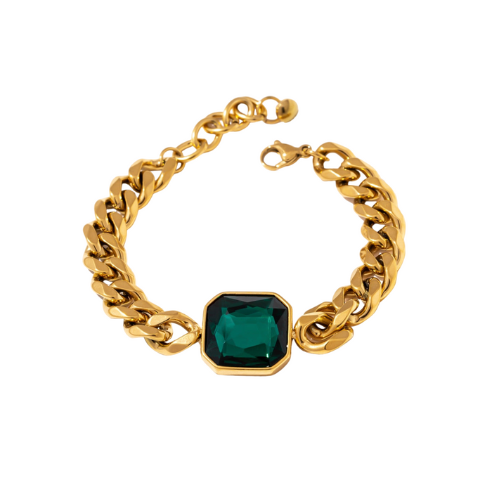 Big Crystal Golden Bracelet