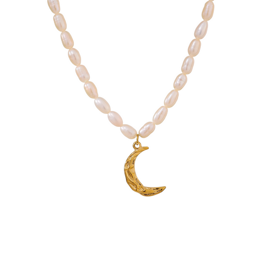 Designer Pearl Necklace with Moon