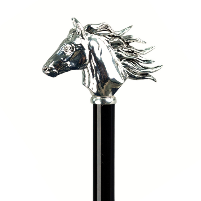 Luxury Polka Dot Umbrella - Silver Horse Handle for Men