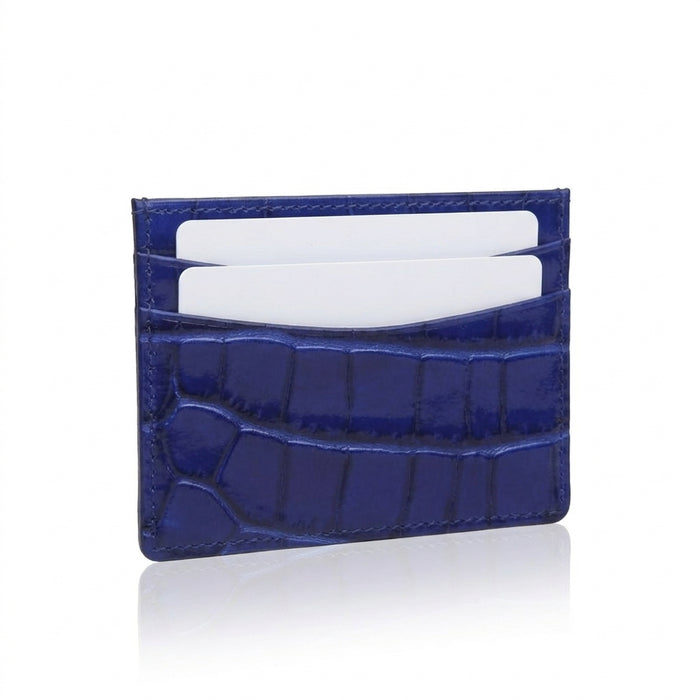 Porte-cartes de luxe en cuir à motif crocodile