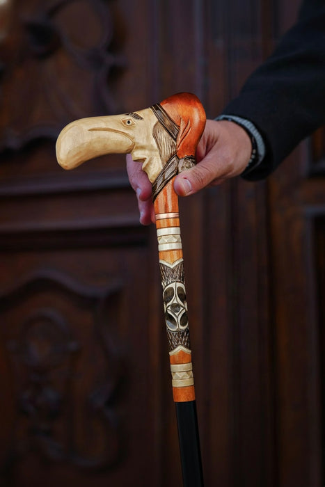 Punchinello Rare Design Walking Cane, Funny Cane Antique Stick