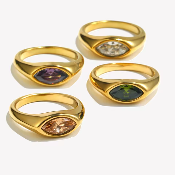 Gold plated seal ring for women