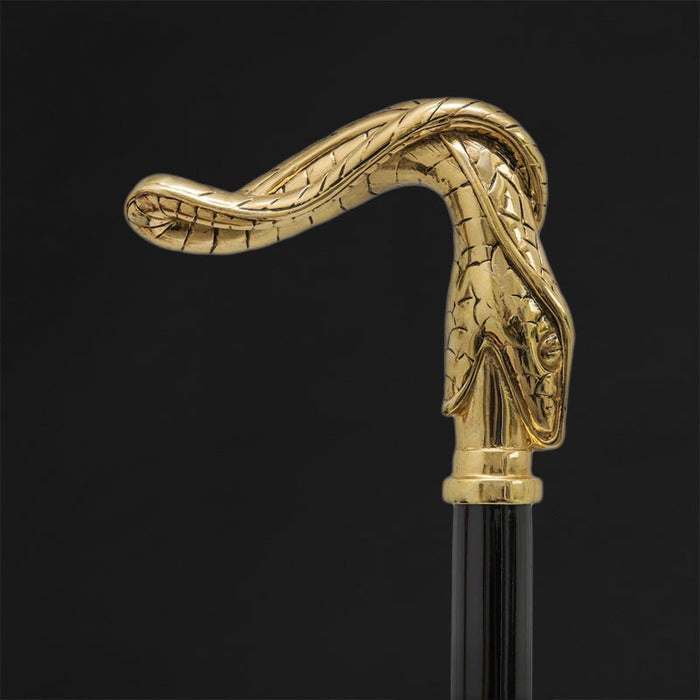 Handmade Golden Snake Walking Stick, Luxury Stylish Cane