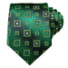 Green Silk Tie for Men - Classy Square Mixer Design