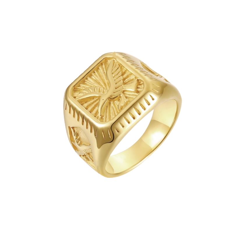 Gold Scorpion Eagle Ring for Men Antique