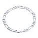 Figaro Bracelet – 5mm 925 Silver, Rhodium Coated