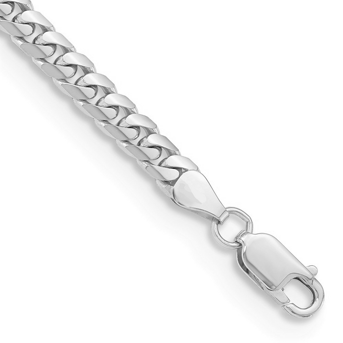 Cuban Bracelet – 7mm 925 Silver, Rhodium Coated