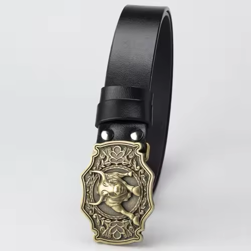 Vintage Echtleder Westerngürtel für Herren