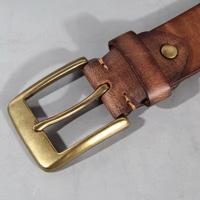 Ceinture en cuir pleine fleur souple pour homme, modèle Enrico