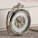Silver Square Pocket Watch Roman Numerals - Hand Winding Mechanical