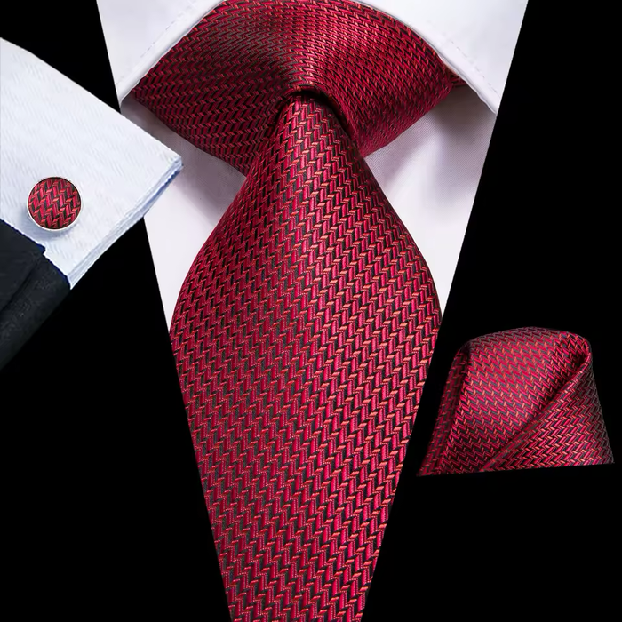 Silk Tie for Men in Wine Red  Elegant Accessory for Formal Occasions